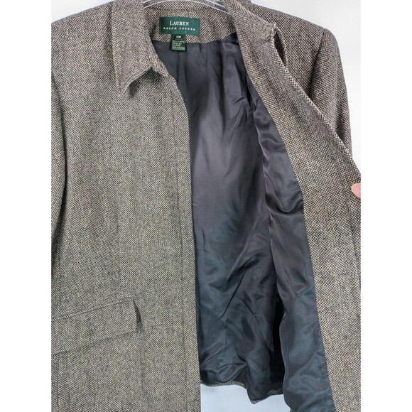 Lauren Ralph Lauren Womens 20W Wool Blazer Full Zip Brown Tweed Jacket VTG - Picture 6 of 12